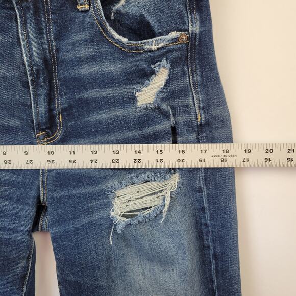 American Eagle Outfitters Wide Leg Crop Jeans Dark Wash Size 6 - Picture 8 of 13